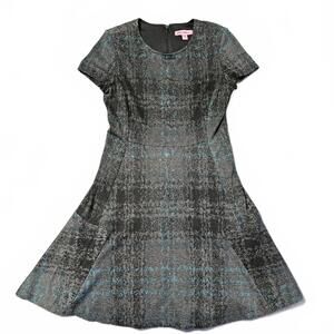 Betsey Johnson Size 6 Y2K Skater Style Plaid Dress Fit and Flare Whimsy Goth